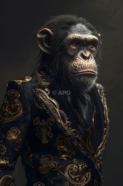 Affe im Barock-Anzug: KI-generiertes Porträt